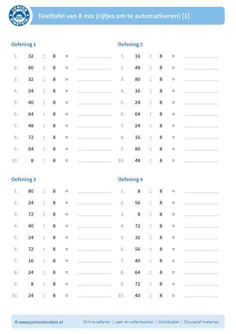 Deeltafel Van Mix Rijtjes Om Te Automatiseren