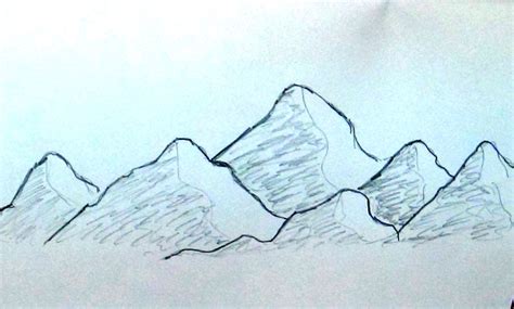 Landscape Easy Simple Mountain Drawing Learn Draw Traditional