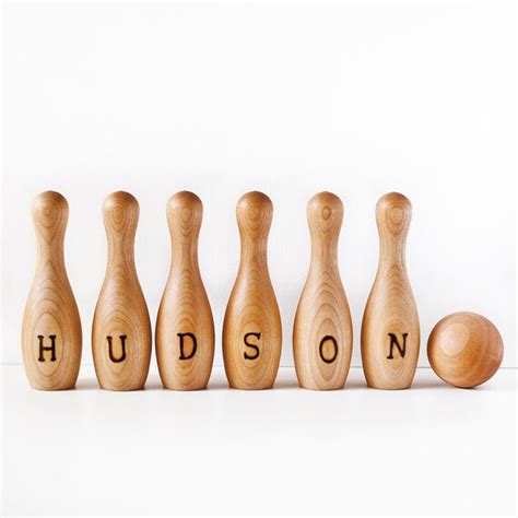 Personalized Wood Bowling Set Personalized Wood Bowling Game Etsy