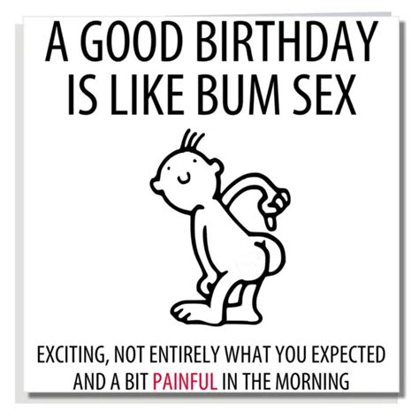 Funny Birthday Card Rude Joke For Men Women Bum Sex C085 3 72 Picclick