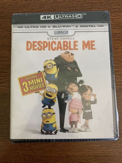 Despicable Me 4k Ultra Hd Movie Blu Ray Digital Hd Minions Sealed