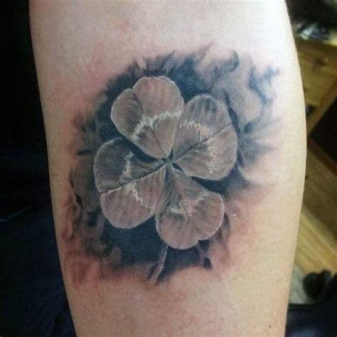 60 Four Leaf Clover Tattoo Designs For Men Good Luck Ink Ideas