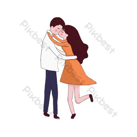 Cute Drawing Couple Characters Transparent Elements Psd Png Images