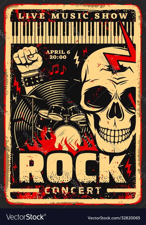 Rock Music Festival Concert Poster Royalty Free Vector Image