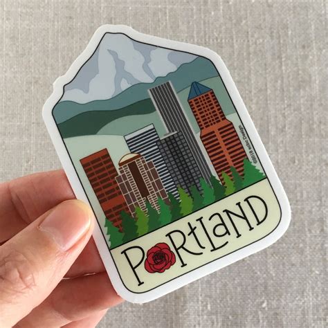 Portland City Sticker Cool Laptop Stickers Portland City Cute