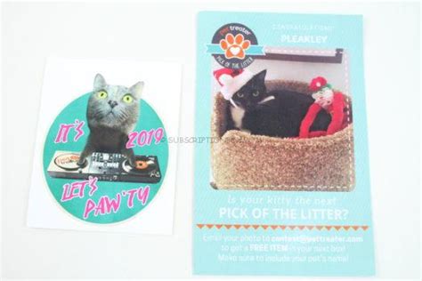 The pet treater cat pack is a monthly subscription that costs about $15 a month and includes three to four treats and toys. Pet Treater Cat Pack January 2019 Review - Subscription ...