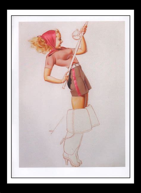 George Petty Vintage Pinup Illustration Sexy Pinup Fishing Etsy