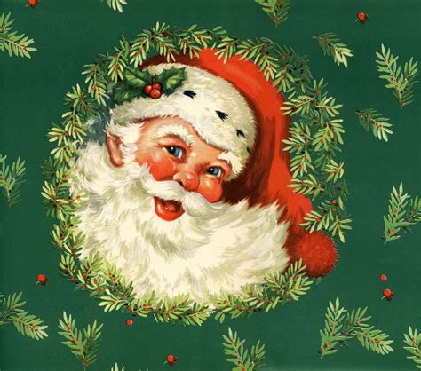 9 Free Vintage Santa Clip Art Christmas Graphics Vintage Christmas