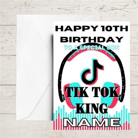 Tik Tok Birthday Card Music App Birthday Card Kids Birthday Etsy