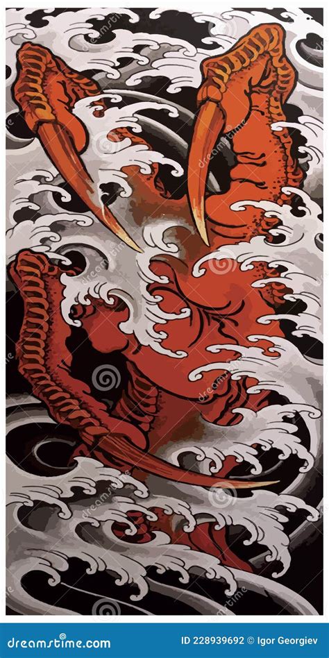 Dragon Claw Vector Illustration Poster Template Stock Vector