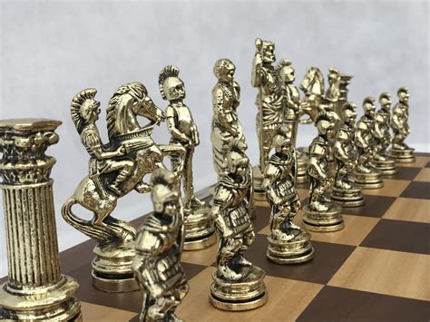 Roman Metal Chess Set Chessbaron Chess Sets Usa Call 213 325 6540