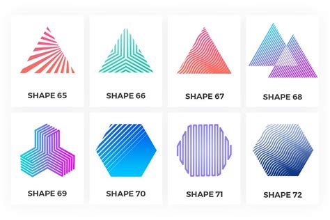 100 Unique Geometric Shapes Custom Designed Graphic Objects