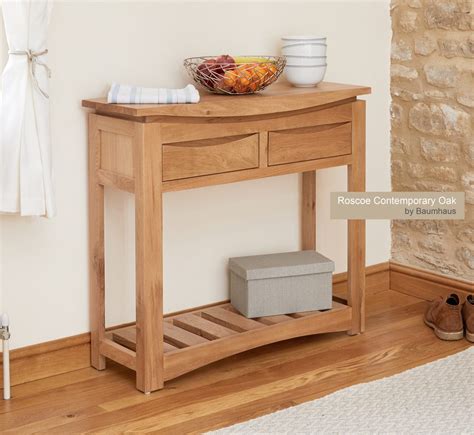 Roscoe Contemporary Oak Console Table Glasstone Furniture