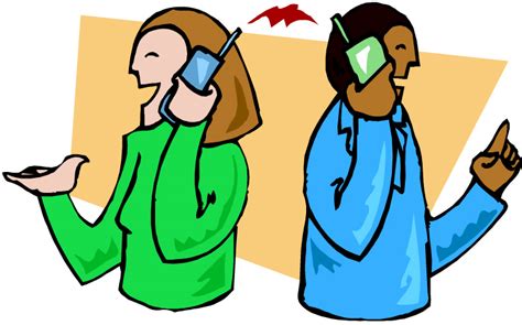 Two People On The Phone Cartoon Clipart Best