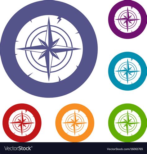 Ancient Compass Icons Set Royalty Free Vector Image