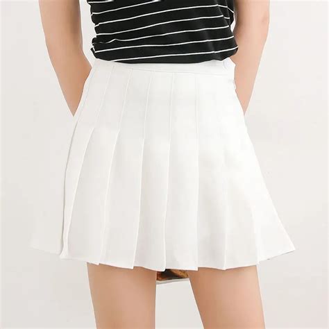 pleated skirt spring summer 2017 preppy style elegant tulle pleated skirt white slim short skirt