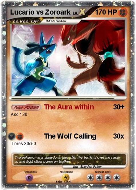 Pokémon Lucario Vs Zoroark 10 10 The Aura Within My Pokemon Card