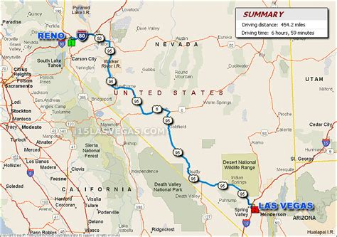 Reno To Las Vegas Map Time Zones Map