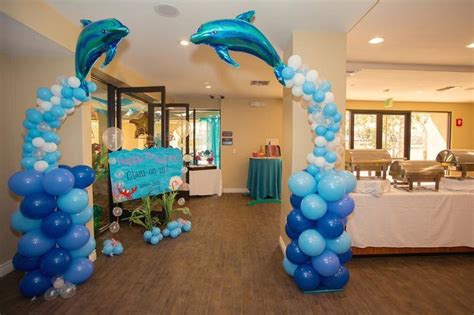 under the sea balloons colums sea party ideas underwater birthday mermaid theme party