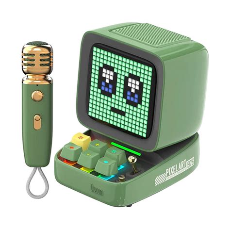 Wellent Divoom Ditoo Mic Pixel Art Speaker With Microphone Green