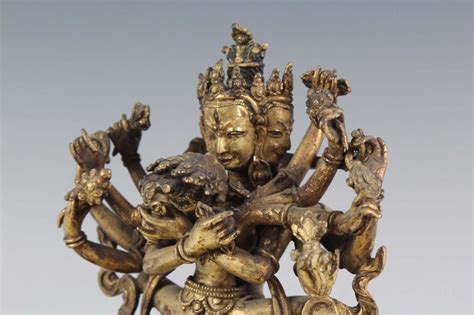 Trilokinath, the hindu ruler of the three mayan gods xiuhtechutli and xipe totec have their vedic counterparts in indra and agni. Nepalese Old Gilt Bronze Multi Arm Deity w Consort