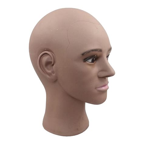 Cosmetology Male Mannequin Bald Head For Wigs Hats Sunglasses Jewelry