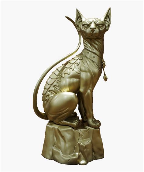 Saga Lying Cat Statue Golden Cat Statue Transparent Hd Png Download