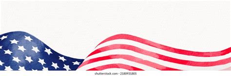 Usa Flag Watercolor Brush Paint Textured Stock Illustration 2180931805