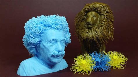 Hairy 3d Prints Hairy Lion And Einstein Printed Using Innovative