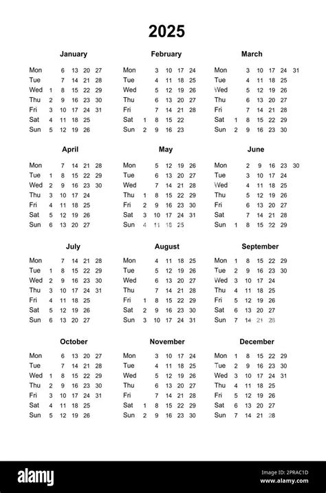 Calendar 2025 Printable Calendar For 2025 Sunday Start Minimalist