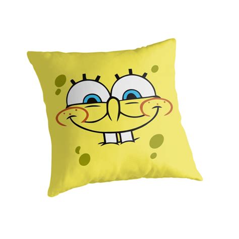 Spongebob Excited Face Throw Pillows By Phunknomenon Redbubble