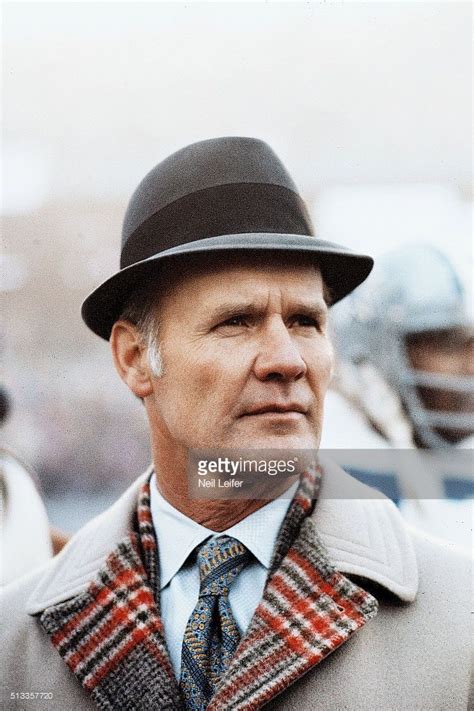 Closeup Of Dallas Cowboys Head Coach Tom Landry On Sidelines During