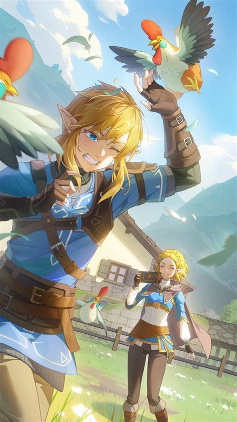 Link Princess Zelda And Cucco The Legend Of Zelda And More Drawn