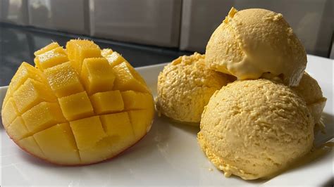 Fresh Homemade Mango Ice Cream Mango Ice Cream Recipe Youtube