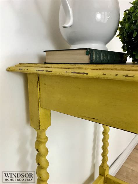 Vintage Hand Painted Yellow Side Table Etsy