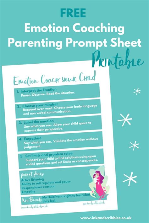 Free Emotion Coaching 5 Key Steps Prompt Sheet For Parents Parenting