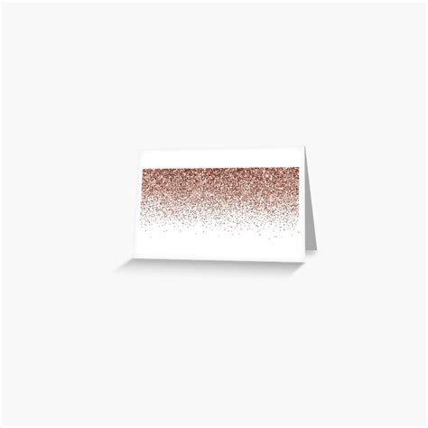 Rose Gold Sparkle Glitter Fading Border Greeting Card By