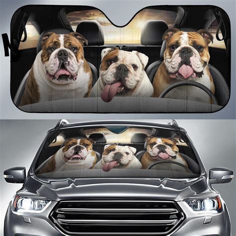Bulldog Car Car Sun Shade Funny Dog Windshield Gear Wanta