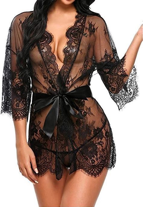 Sexy Lingerie Sexy Vrouwen Lingerie Kant Ruches Robe See Through