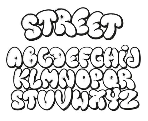 Bubble Graffiti Font Inflated Letters Street Art Alphabet Symbols Wi