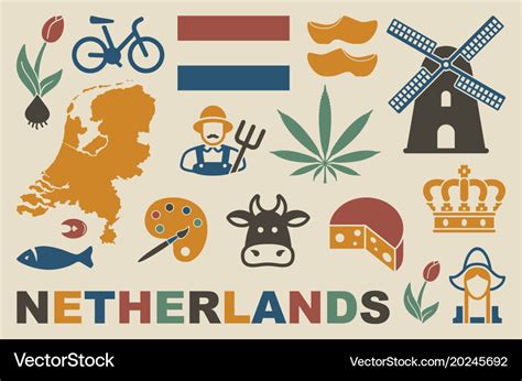 Traditional Symbols Of The Netherlands Royalty Free Vector