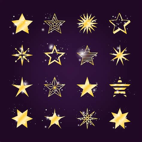 Premium Vector Astral Stars Set Twinkle And Light Golden Star Icons