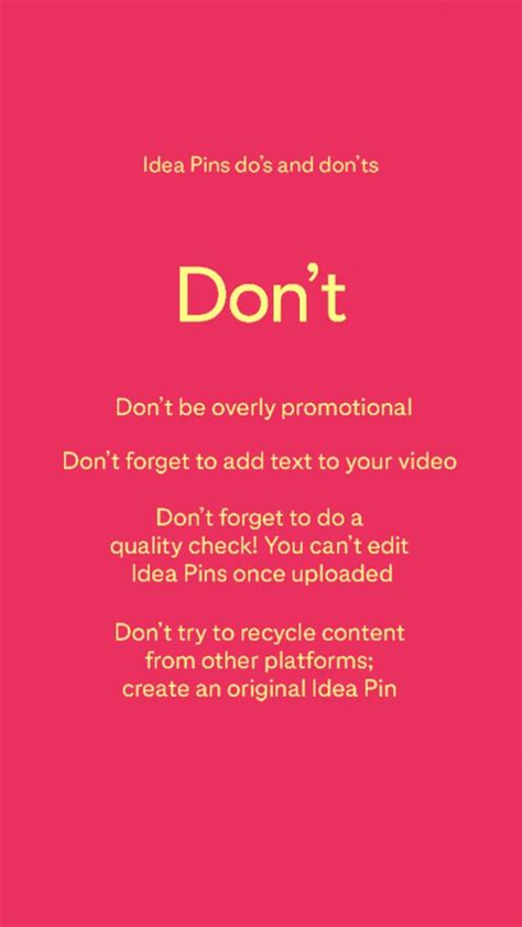 Idea Pins Dos And Donts Learn Pinterest Pinterest Tutorials