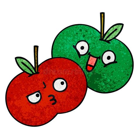 Retro Grunge Texture Cartoon Juicy Apple Stock Vector Illustration Of Fruit Cartoon 149228472