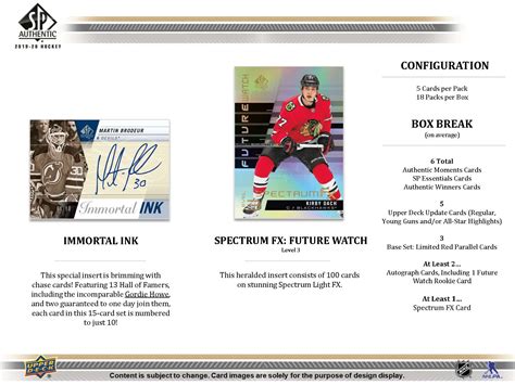 2019 20 Upper Deck Sp Authentic Nhl Hockey Cards