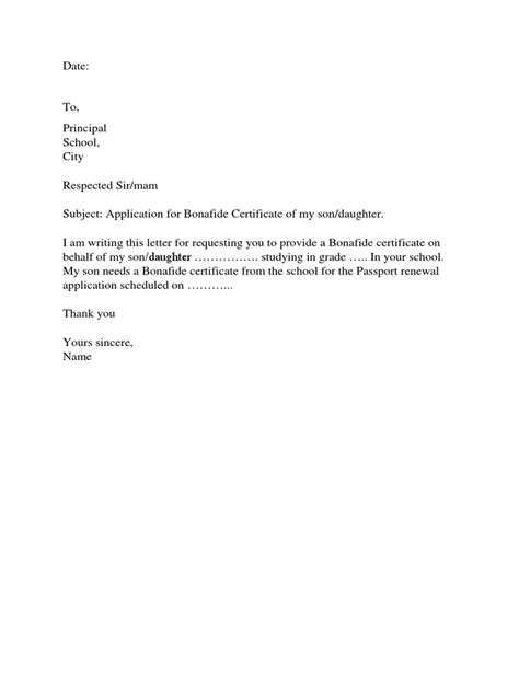 write  letter   bonafide certificate life
