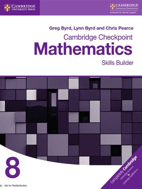 Greg Byrd Lynn Byrd And Chris Pearce Cambridge Checkpoint Mathematics