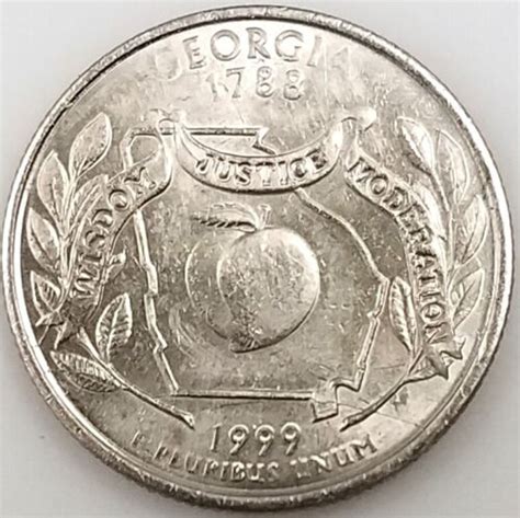 1999 Georgia State Quarter Struck Through Reverse Mint Error EBay