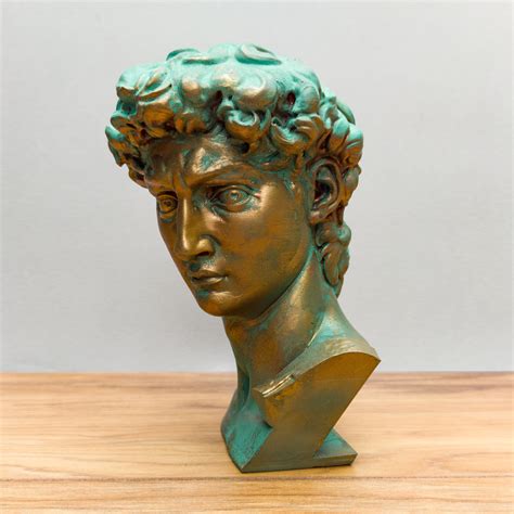 David Head Statue Michelangelo David Bust Inches Tall Etsy