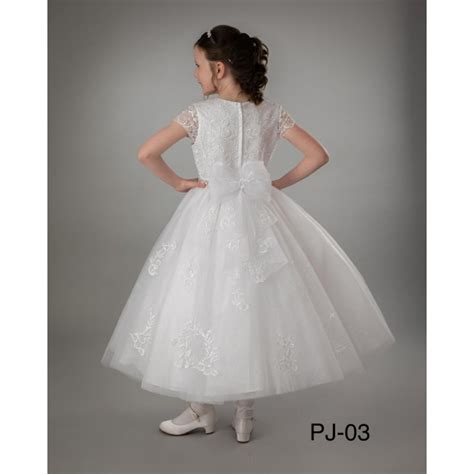 Joan Calabrese White Tea Length First Holy Communion Dress